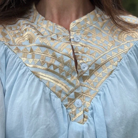 NEW Greek Archaic Kori Mao Collar Long Sleeve Shirt - Picture 9 of 14